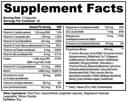 KECHAVI Natural Multivitamin + Hair Smoothie Recipe E-Book + Daily Haircare Guide