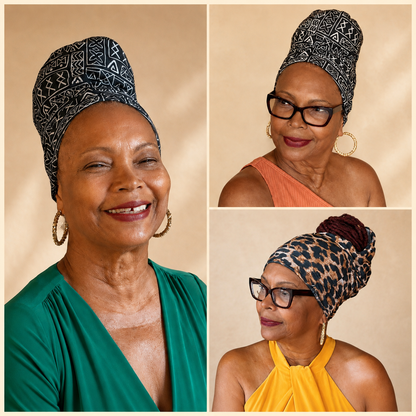 Infinity Headwrap Slide-on Hair Styling Accessory Head Covering Locs Dreadlocks Dreads Black Natural Textured Hair Lightweight Headband