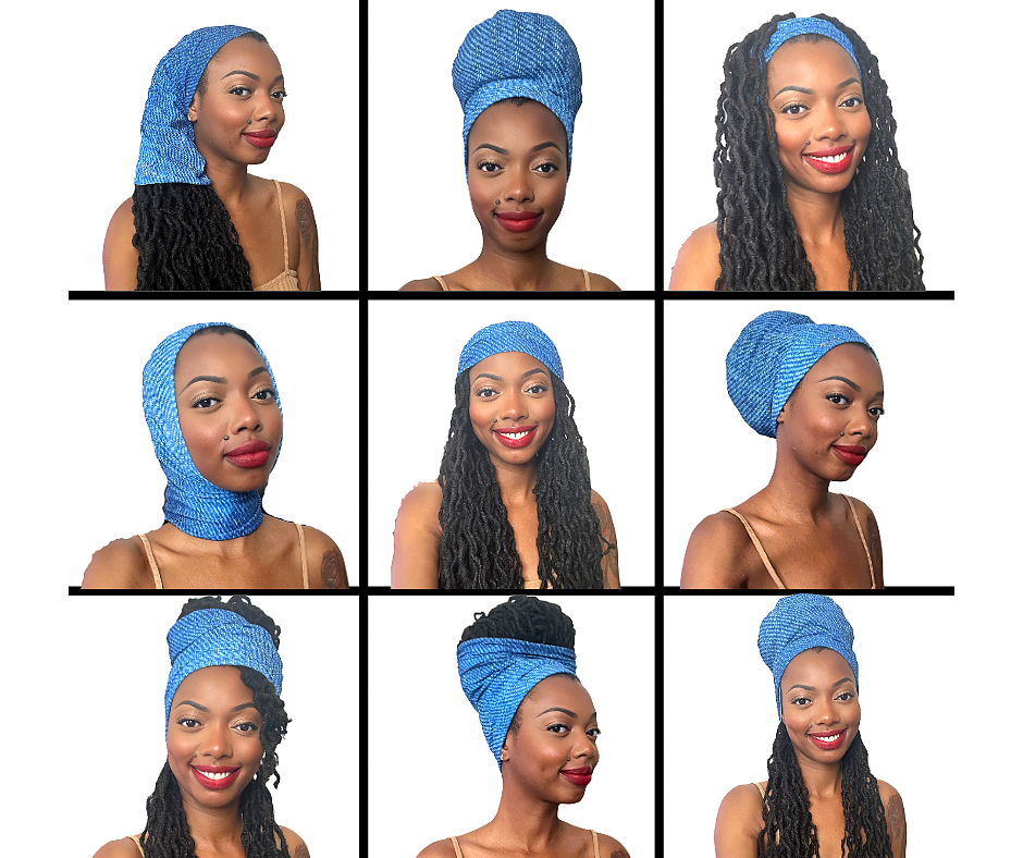 Infinity Headwrap Slide-on Hair Styling Accessory Head Covering Locs Dreadlocks Dreads Black Natural Textured Hair Lightweight Headband